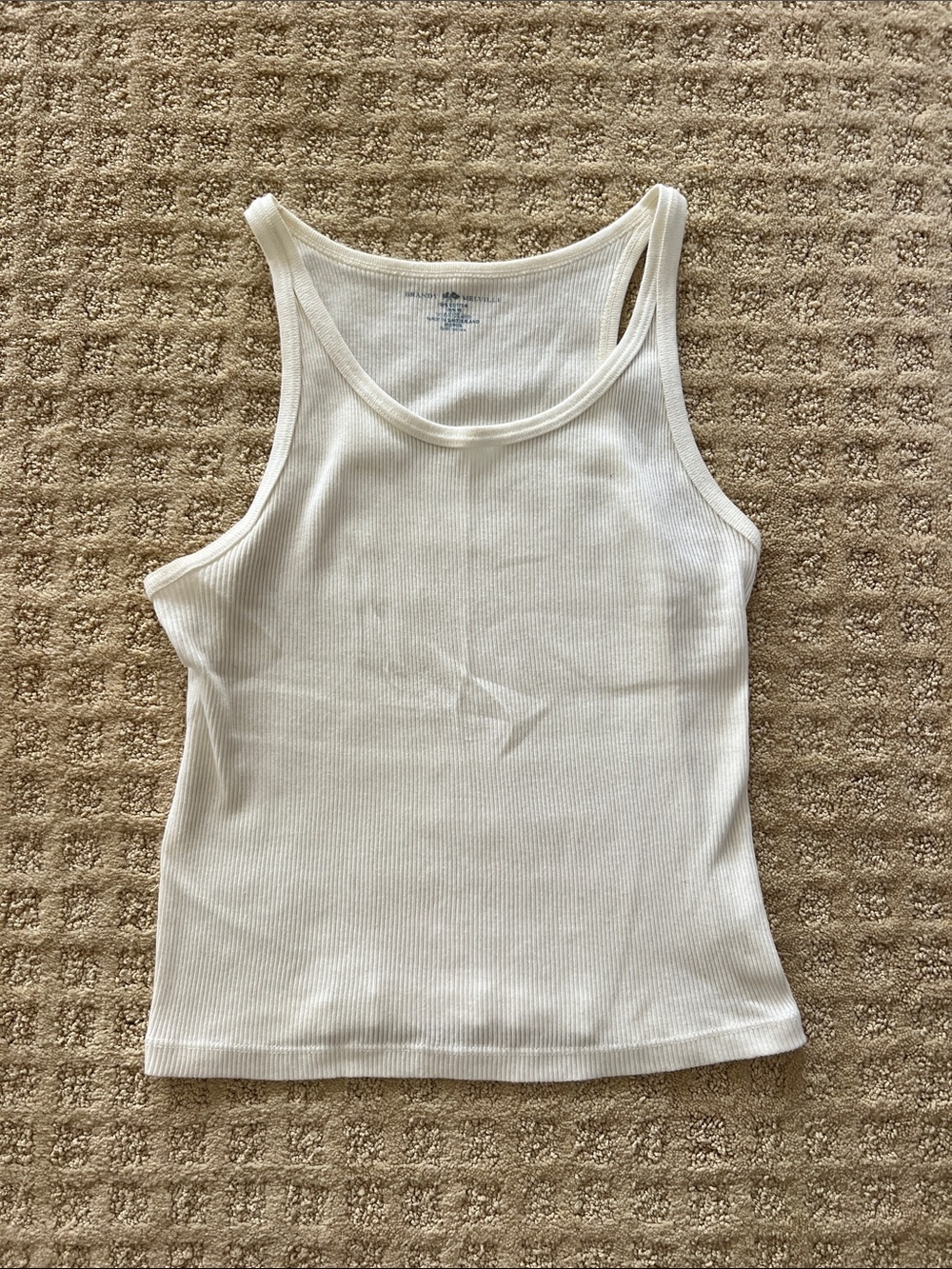White Ribbed Tank Top